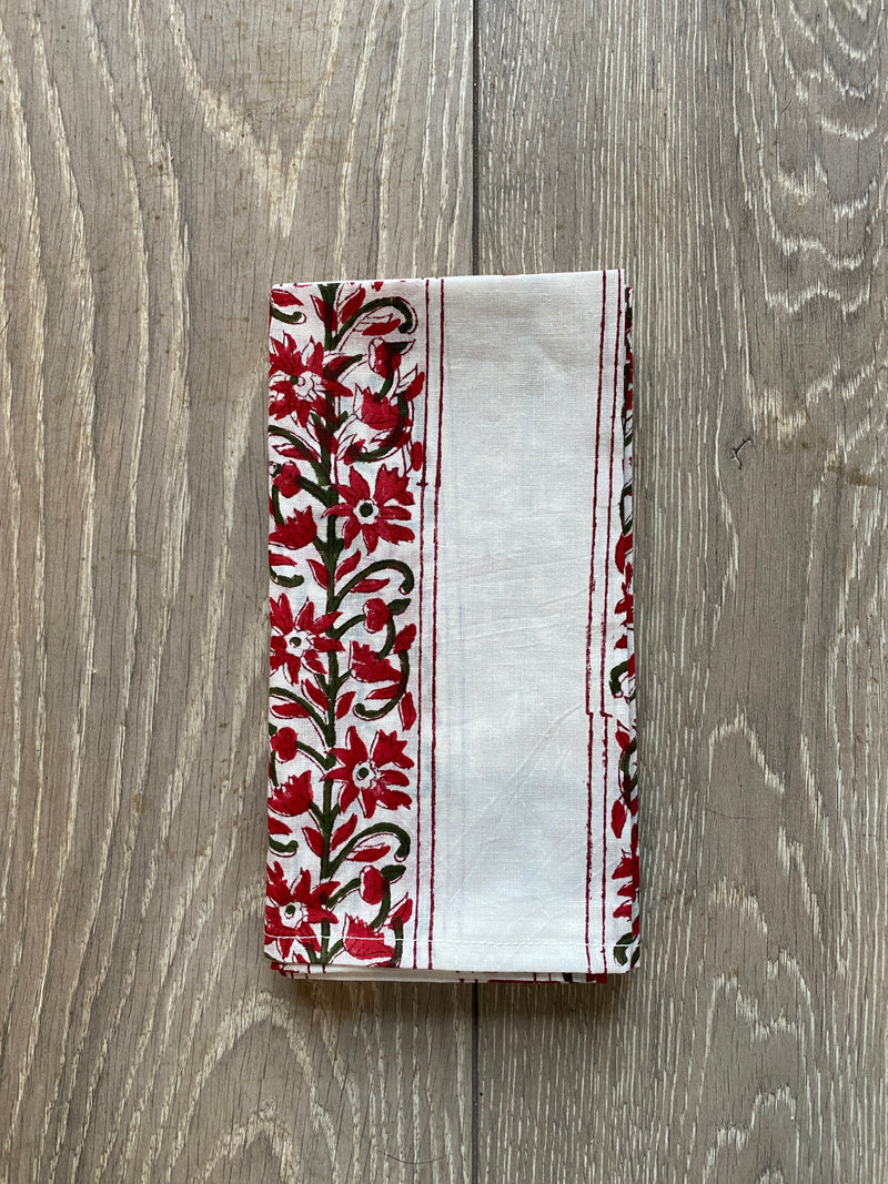 Noël Set of 4 Block Print Napkins