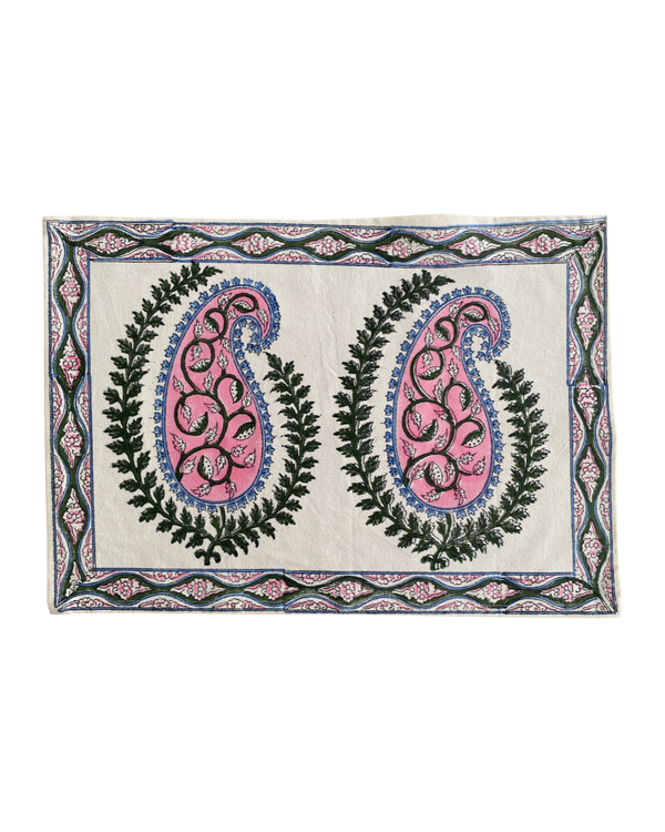 PLACEMAT & NAPKIN SET - PINK PAISLEY