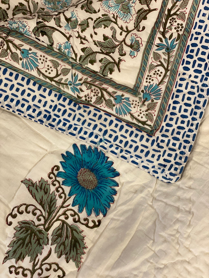 Block Print Quilt - Blue Motif