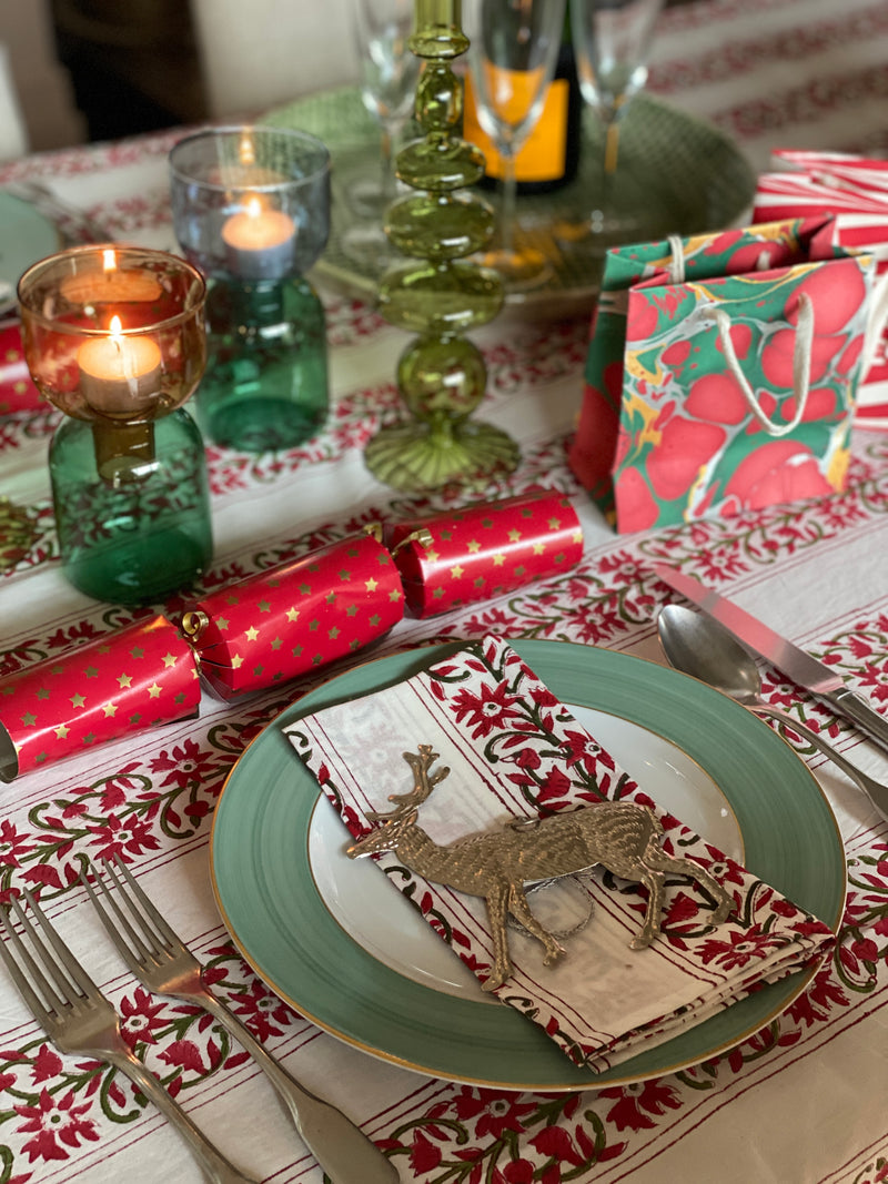 Noël Block Print Tablecloth