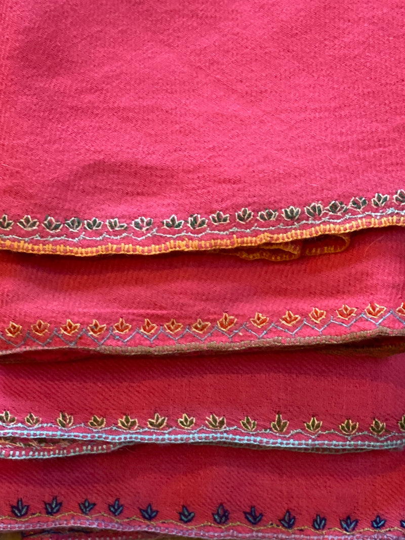 Embroidered Shahmina Neck Scarf - Rose