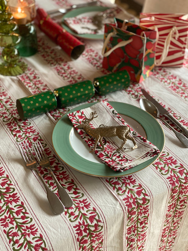 Noël Block Print Tablecloth