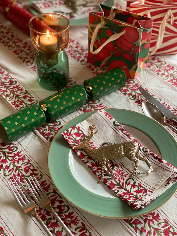 Noël Block Print Tablecloth