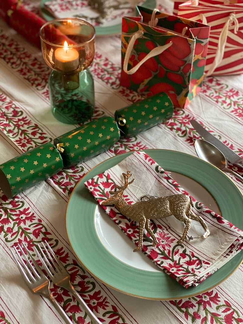 Noël Block Print Tablecloth