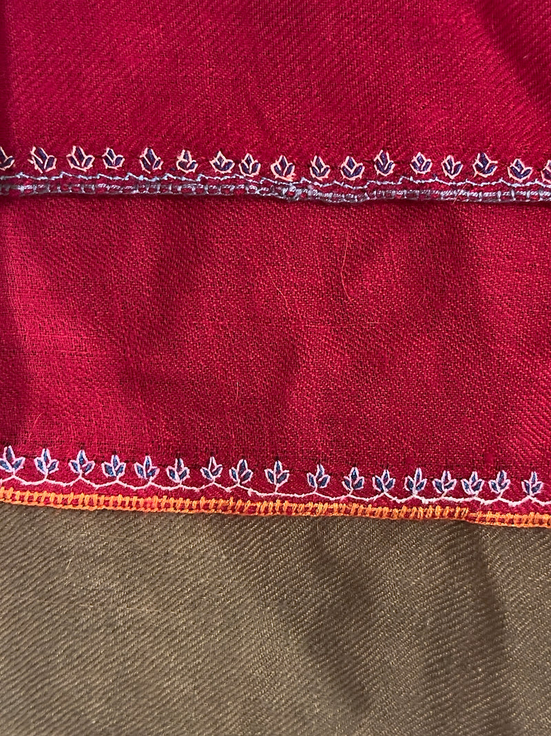 Embroidered Shahmina Neck Scarf - Fuschia