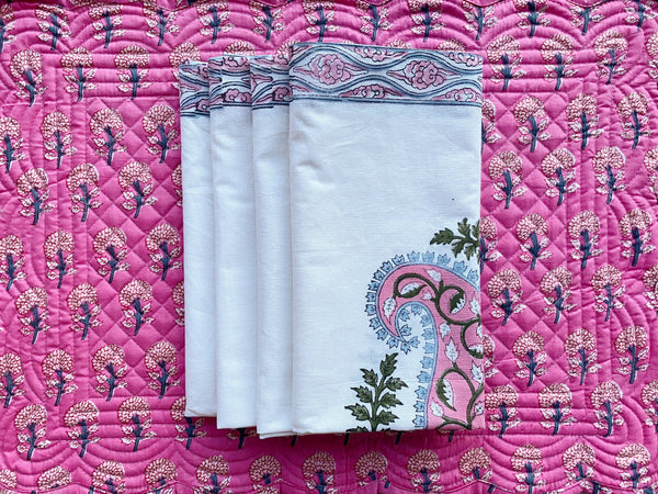 Paisley Block Print Cotton Napkins