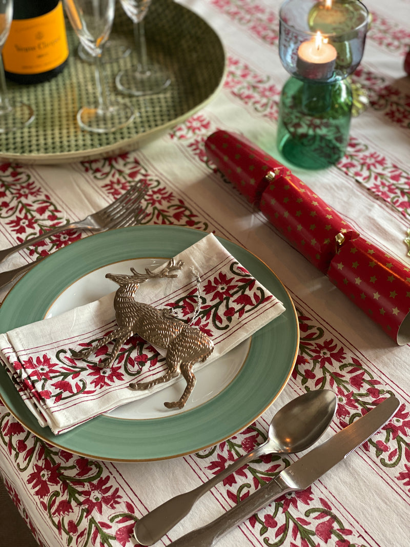 Noël Block Print Tablecloth