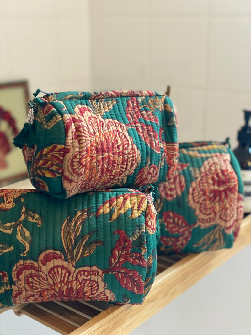 Devina Set of 3 Block Print Wash Bags