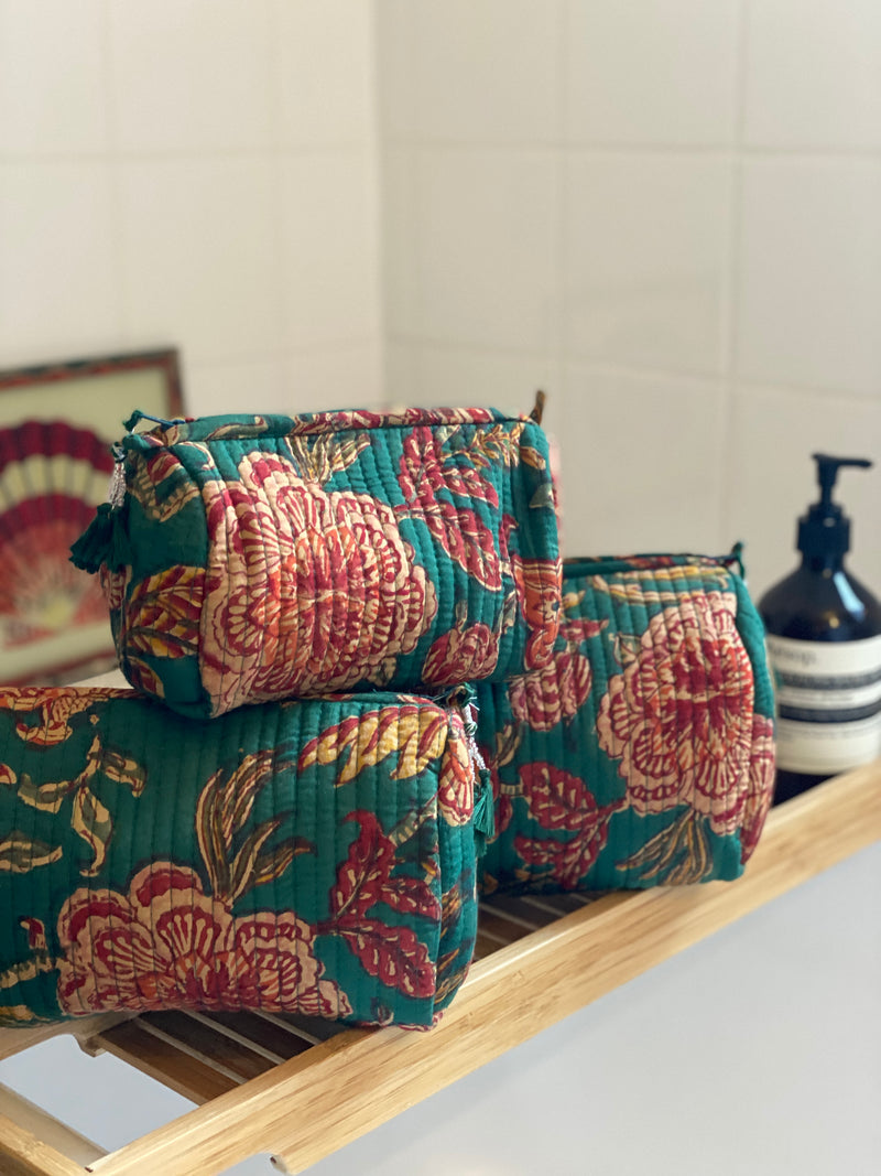 Devina Set of 3 Block Print Wash Bags