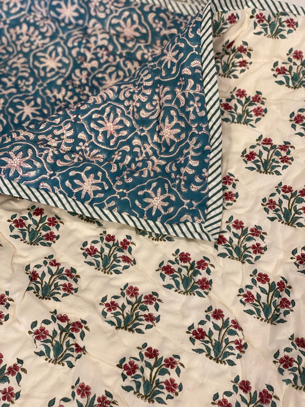 Block Print Quilt - Blue Motif