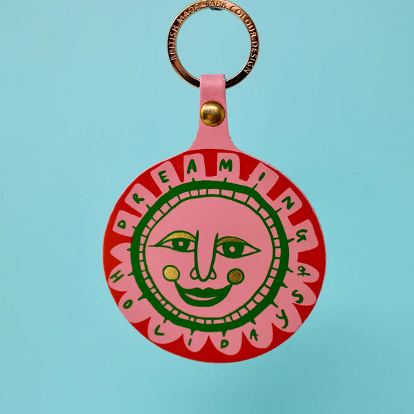 Dreaming of Holidays Leather Key Fob