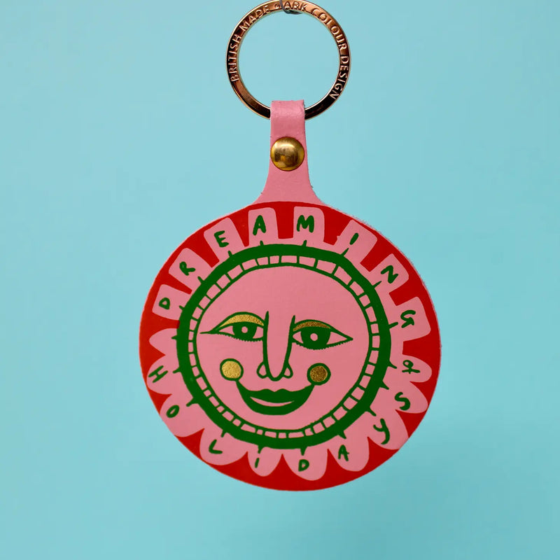 Dreaming of Holidays Leather Key Fob