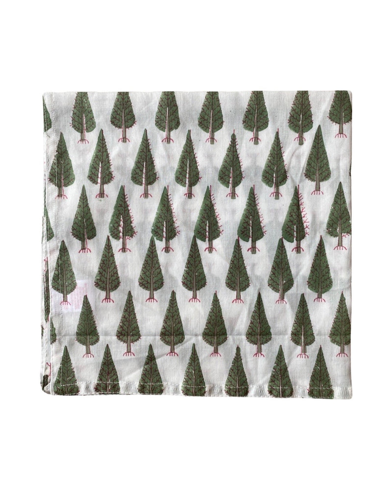 Set of 4 Placemats & Napkins - Green Trees