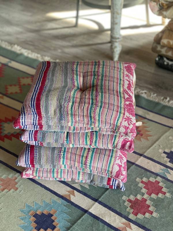 Suri Kantha Seat Cushions - Set of 4