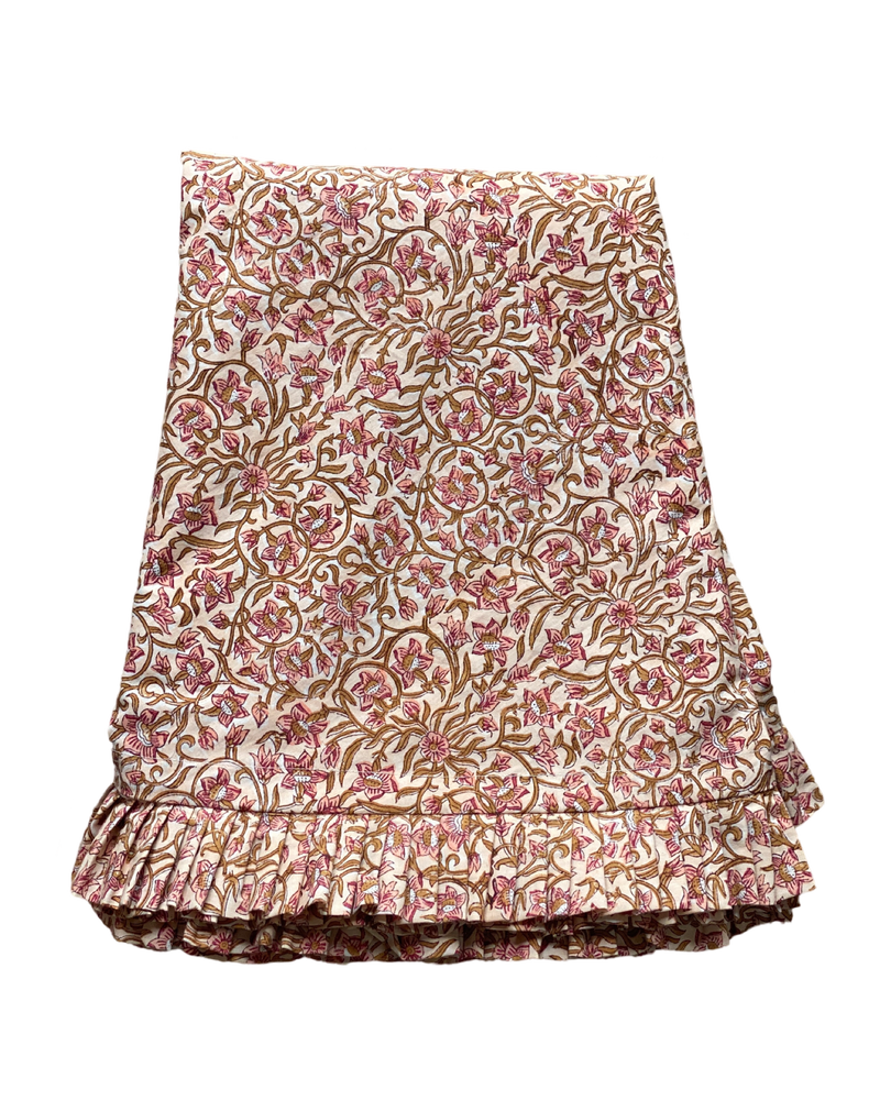 Pritti Block Printed Frilled Tablecloth