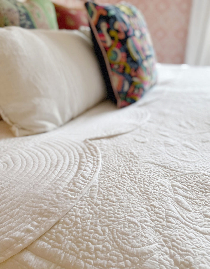 White Scalloped Bedspread