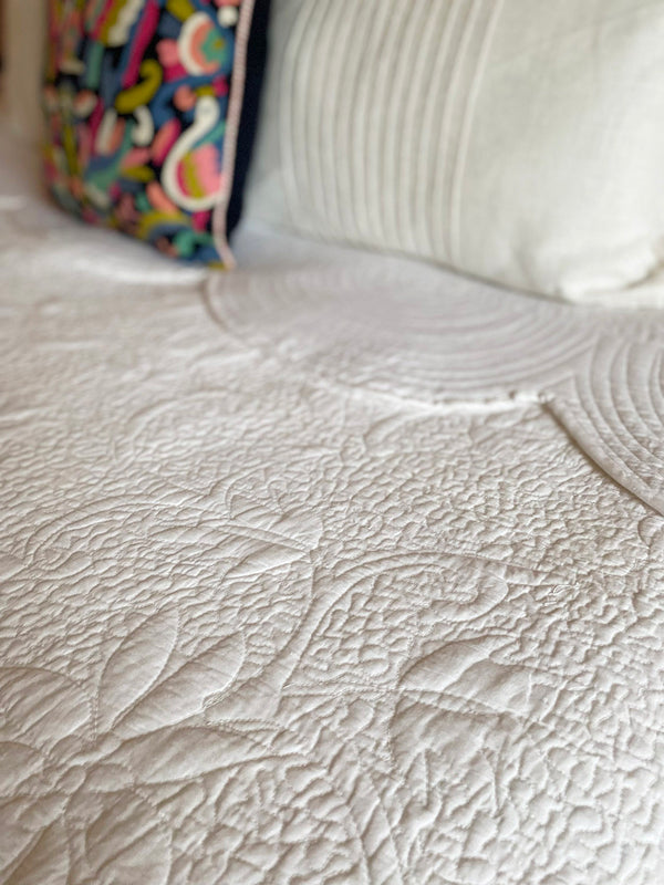 White Scalloped Bedspread