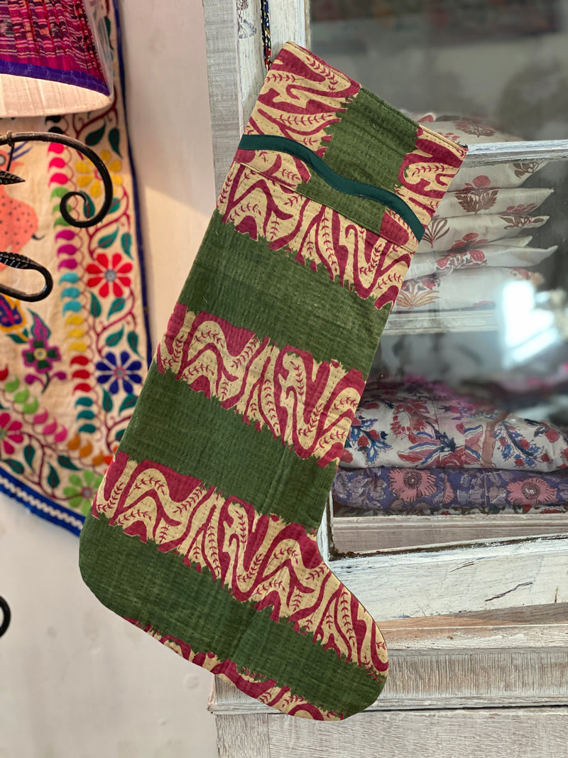 Vintage Kantha Stocking