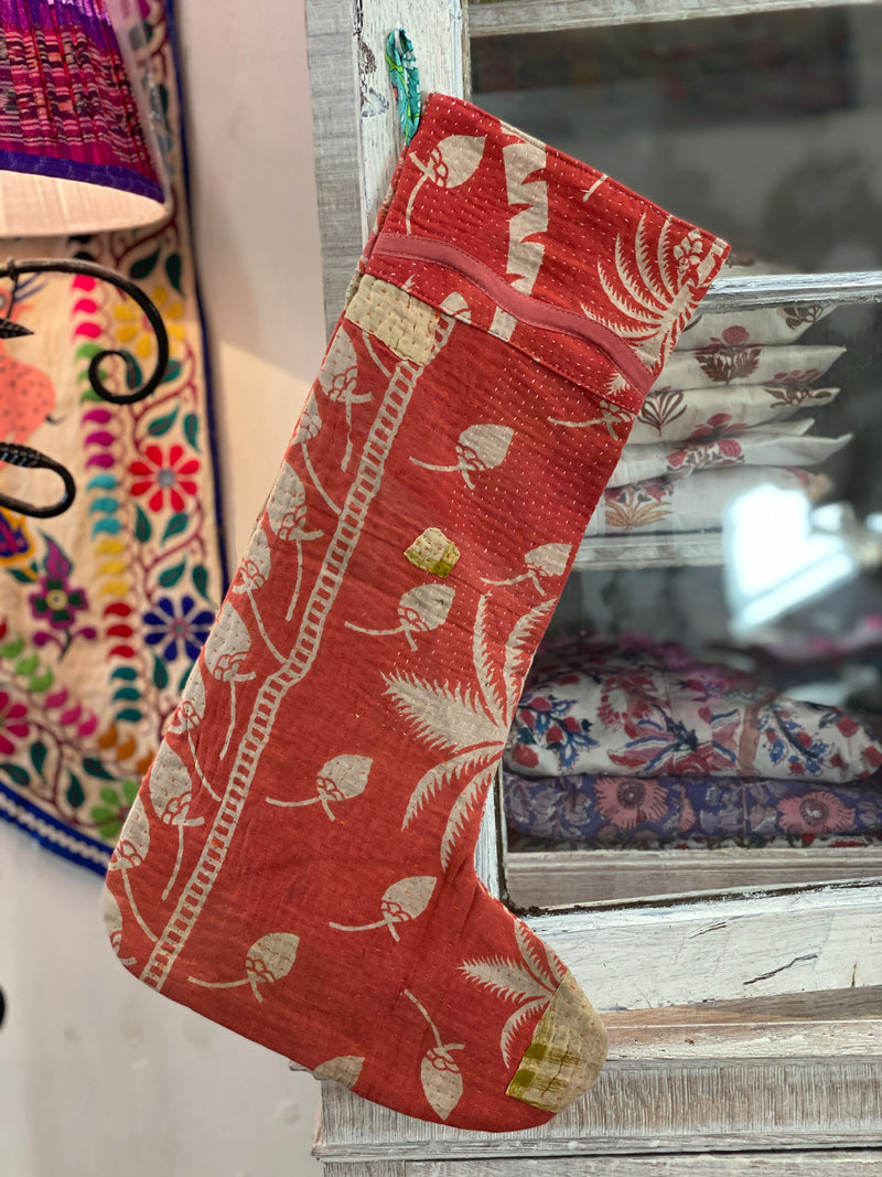 Vintage Kantha Stocking