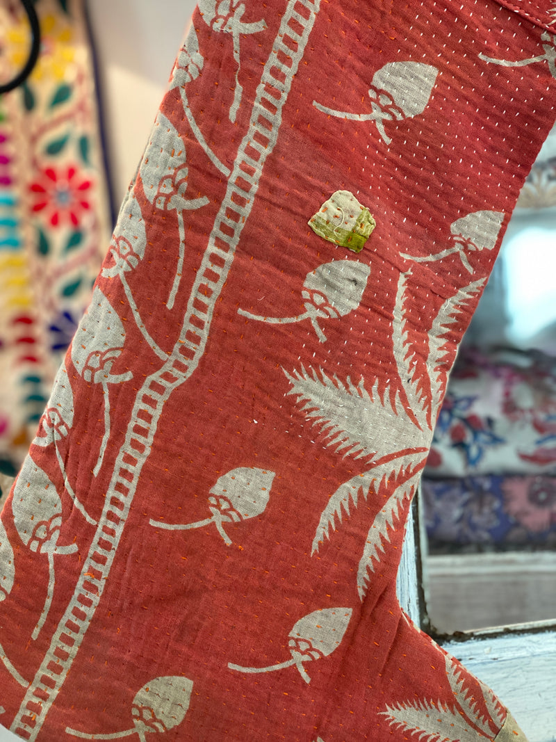 Vintage Kantha Stocking