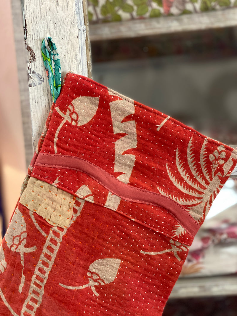 Vintage Kantha Stocking