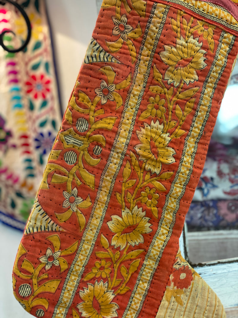 Vintage Kantha Stocking