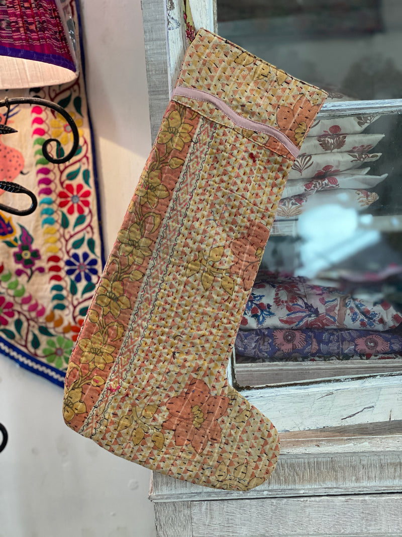 Vintage Kantha Stocking