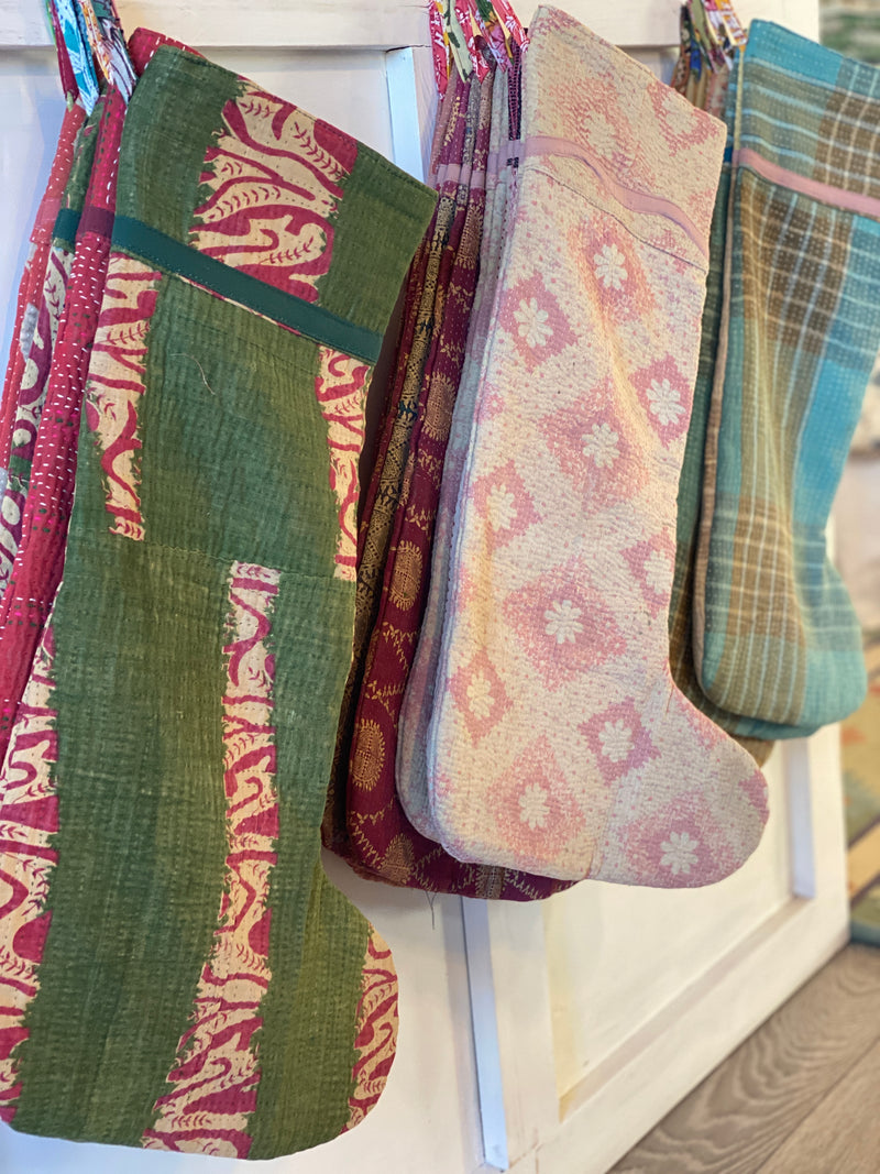 Vintage Kantha Stocking