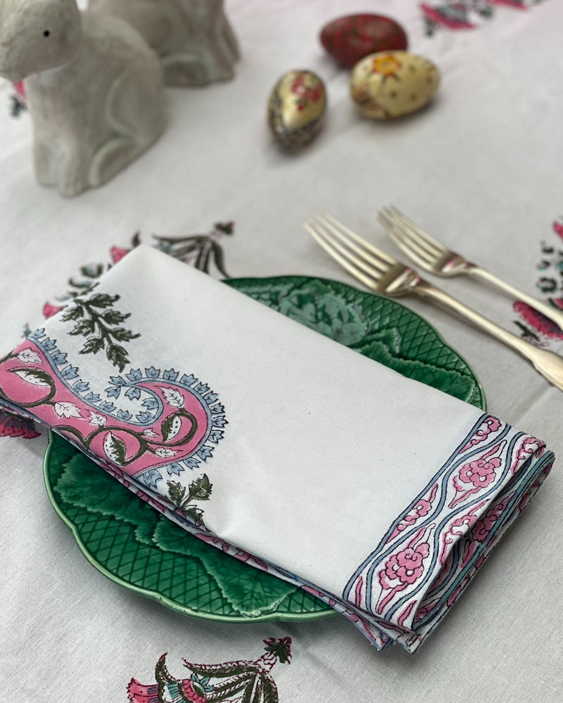 Paisley Block Print Cotton Napkins