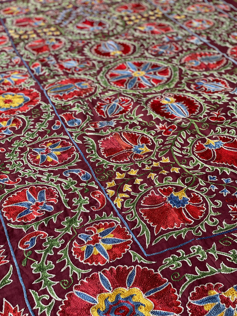 SILK SUZANI - DARK RED FLORAL